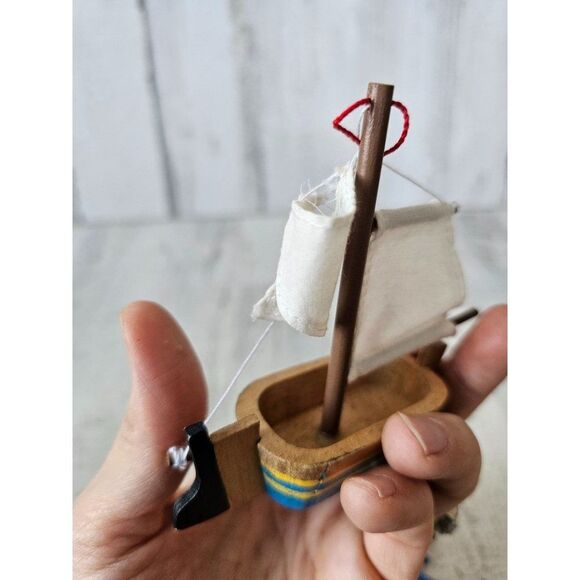 Vintage pirate ship wooden set boat wooden pirate - Picture 5 of 8